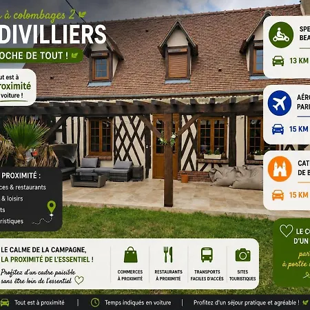 Prázdninový dům Maison A Colombages 2 - Situe A 15 Min De L'aeroport Paris-beauvais Haudivillers